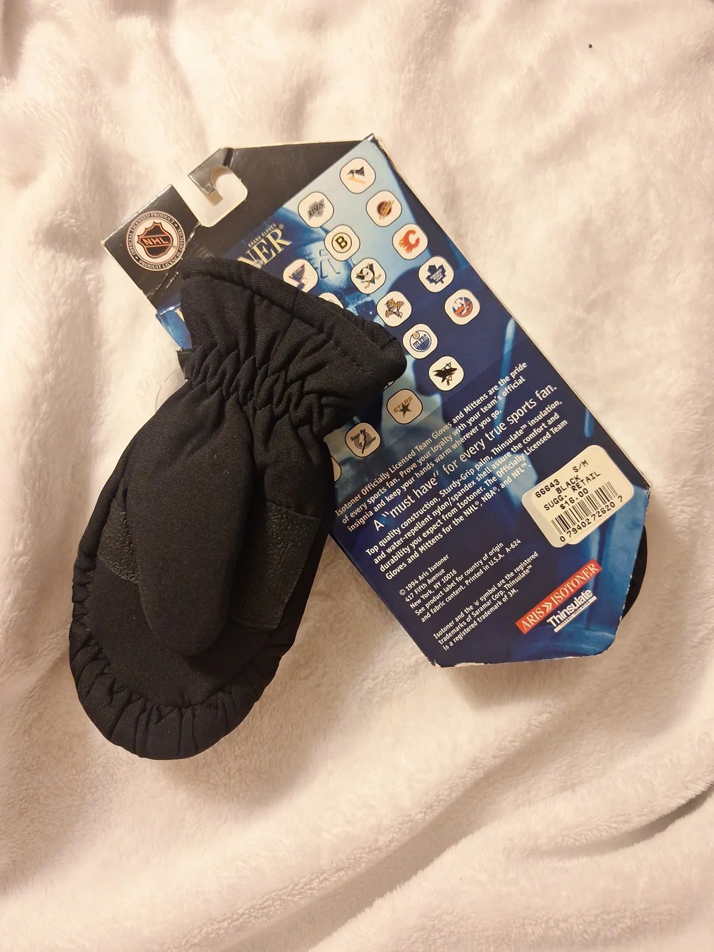 Vintage 1994 Kid’s S/M Isotoner Winter Mittens NHL Anaheim Ducks Thinsulate NEW